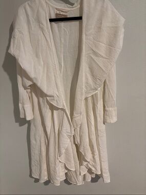 Free-est by Free People Cream Lightweight Open Drape Duster